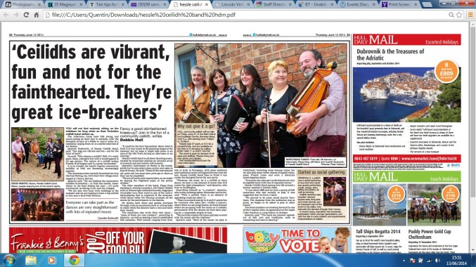 Hessle Ceilidh Band Hull daily Mail